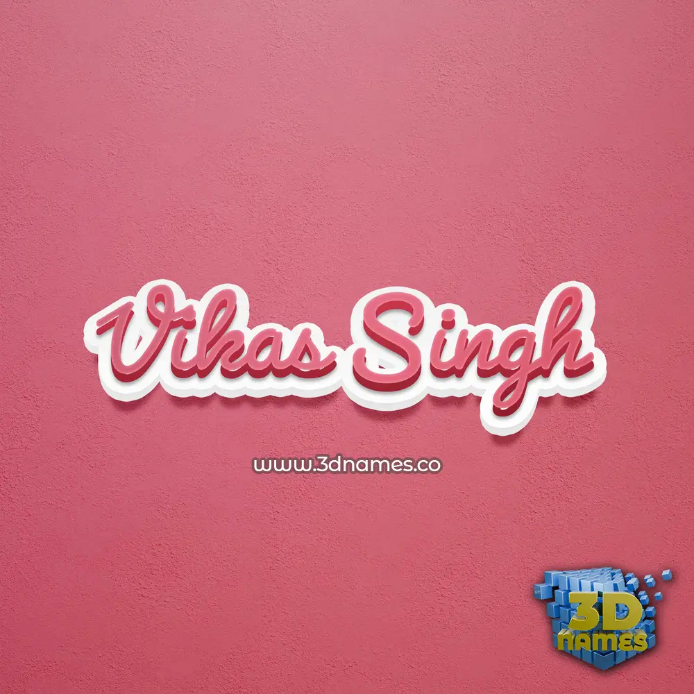vikas singh in Red Scribble style - 3D name wallpaper