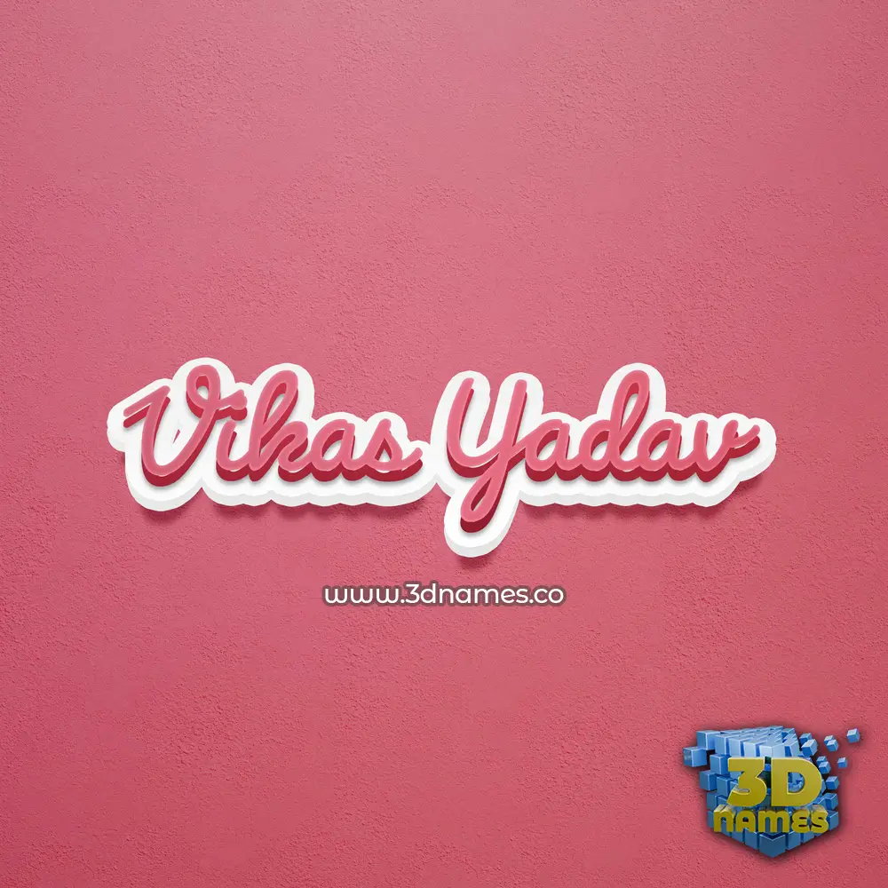 vikas yadav in Red Scribble style - 3D name wallpaper