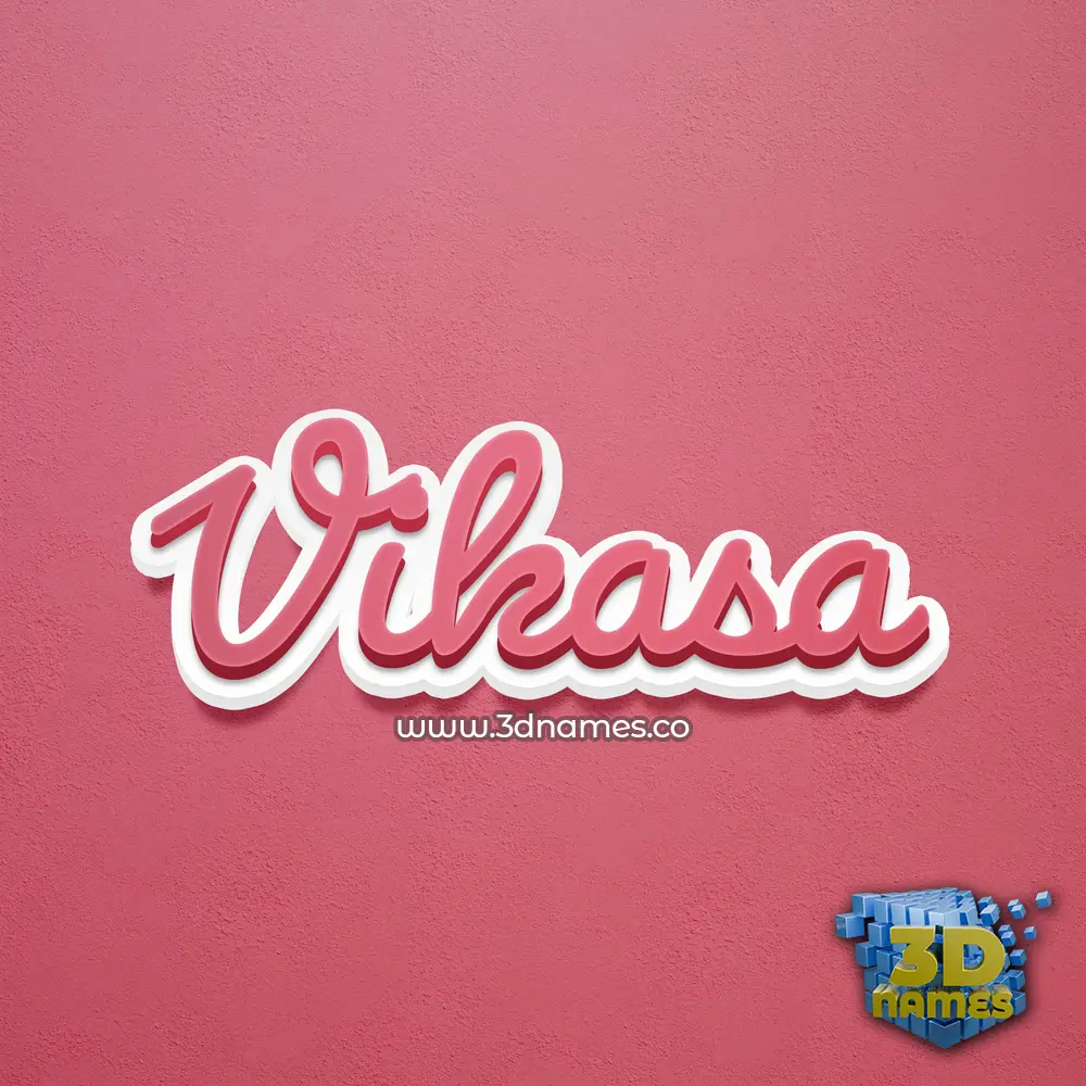 vikasa in Red Scribble style - 3D name wallpaper