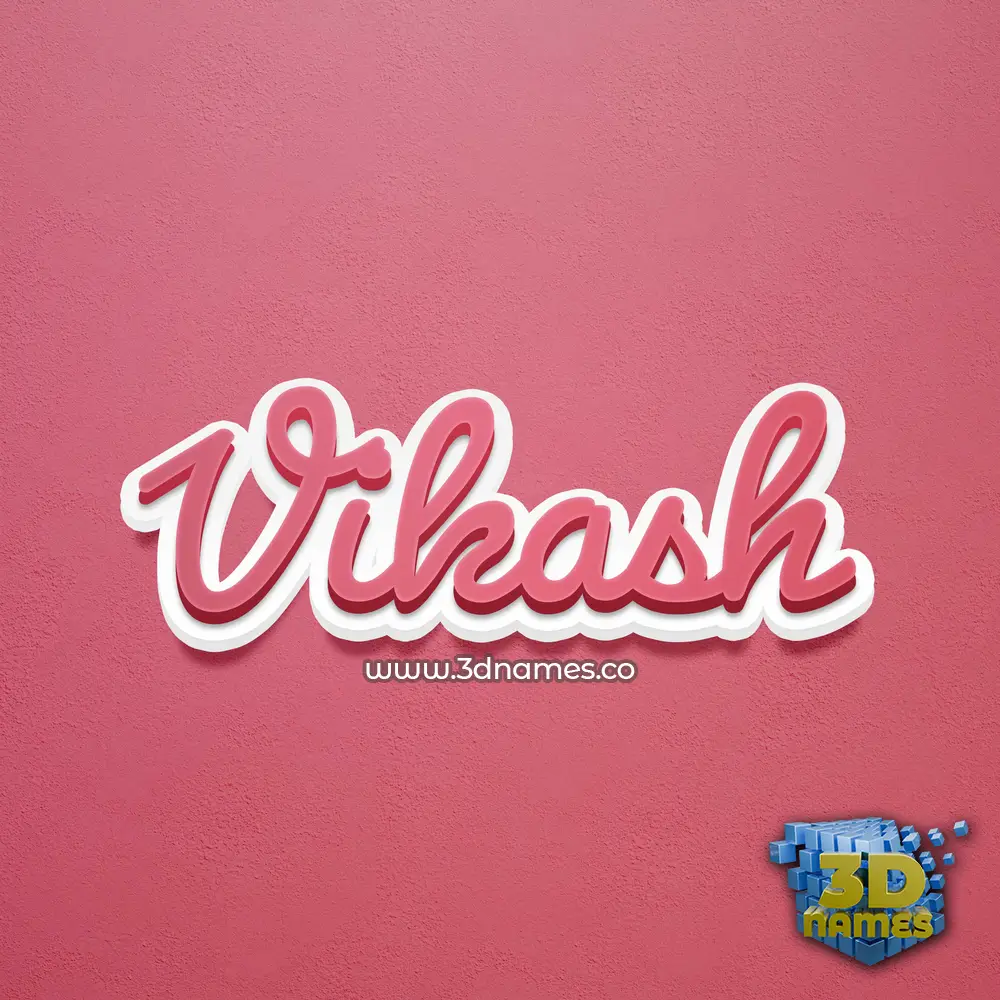 vikash in Red Scribble style - 3D name wallpaper