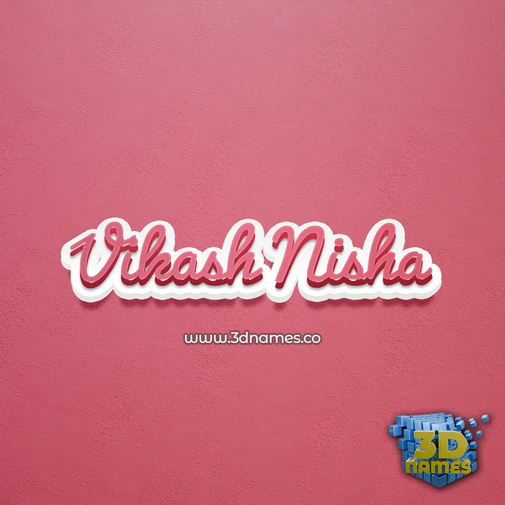 vikash nisha in Red Scribble style - 3D name wallpaper