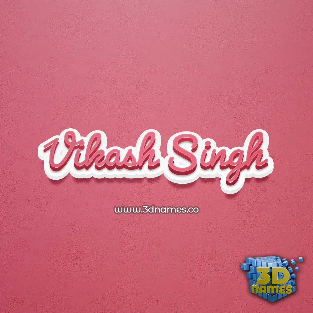 vikash singh in Red Scribble style - 3D name wallpaper