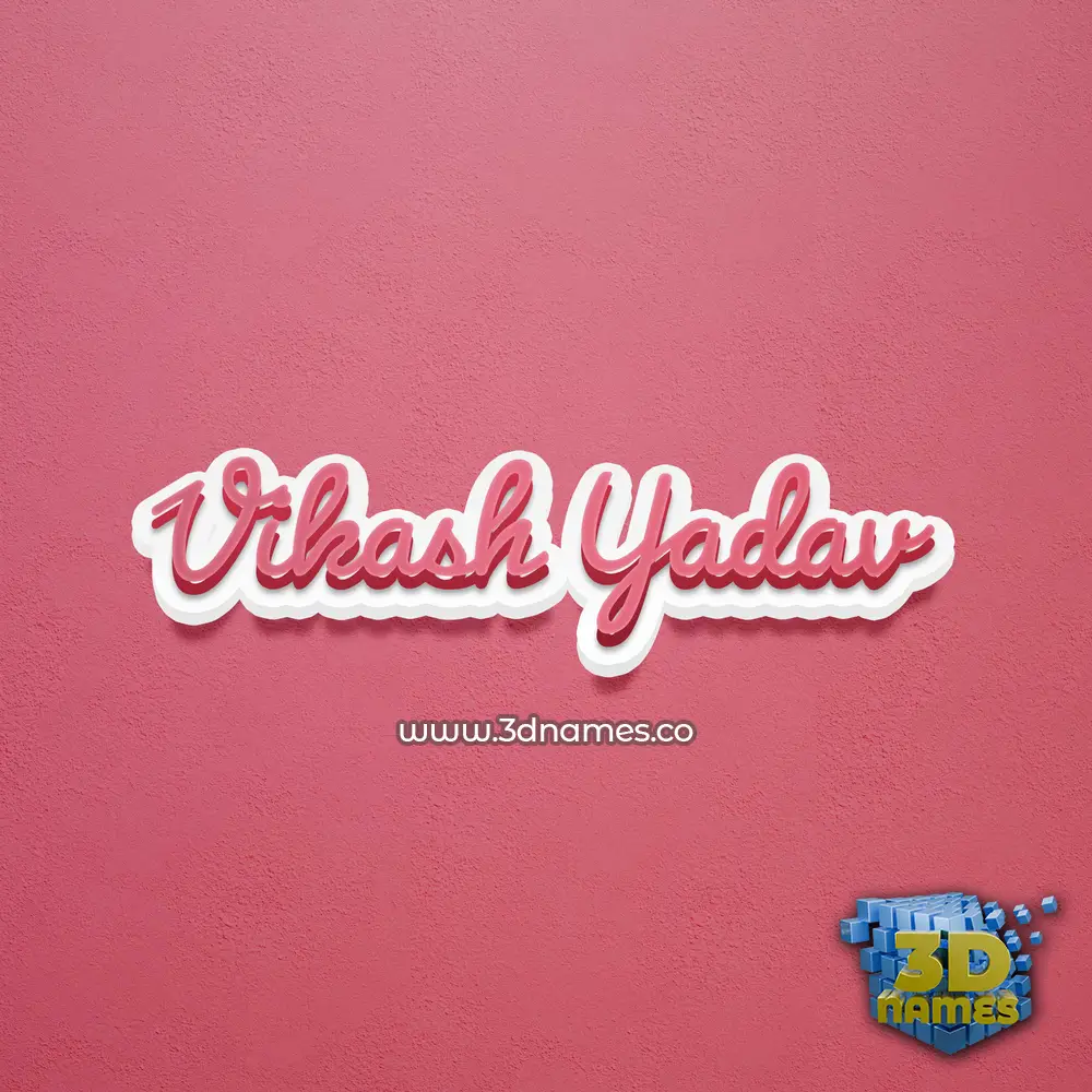 vikash yadav in Red Scribble style - 3D name wallpaper