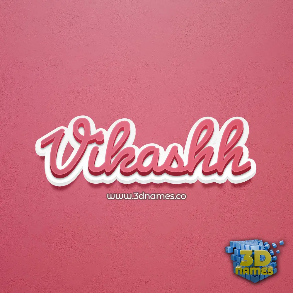 vikashh in Red Scribble style - 3D name wallpaper