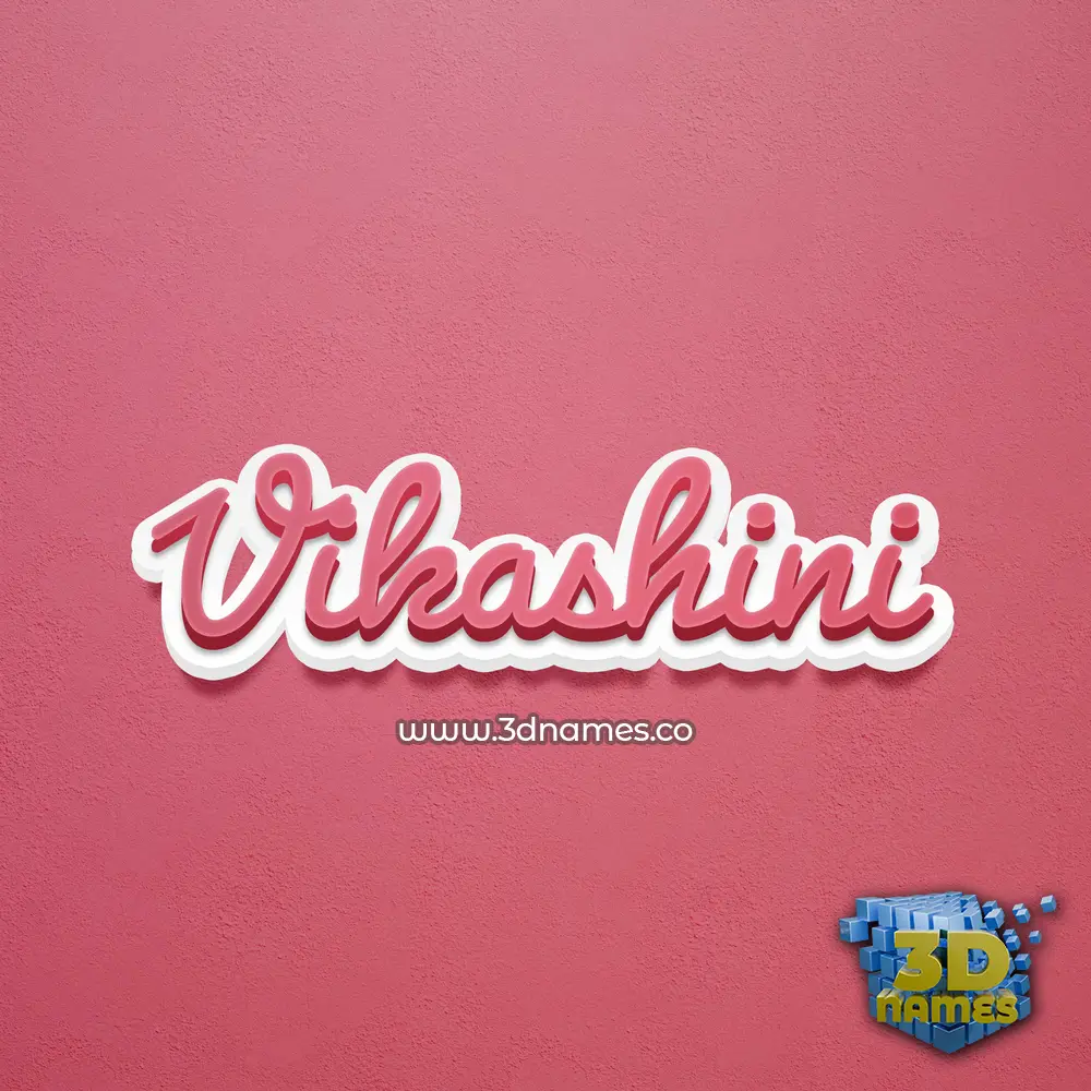 vikashini in Red Scribble style - 3D name wallpaper