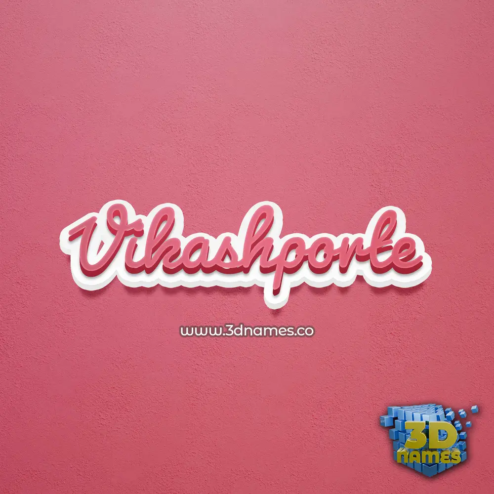 vikashporte in Red Scribble style - 3D name wallpaper