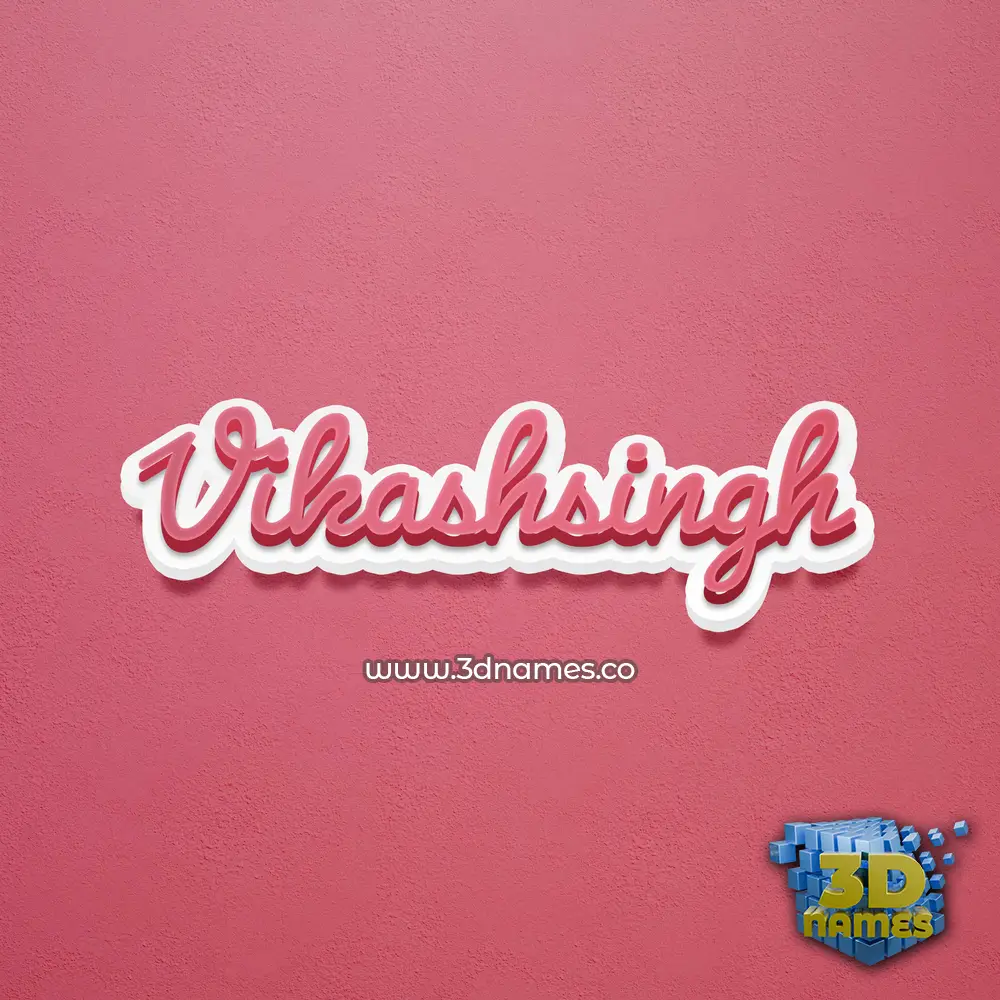 vikashsingh in Red Scribble style - 3D name wallpaper