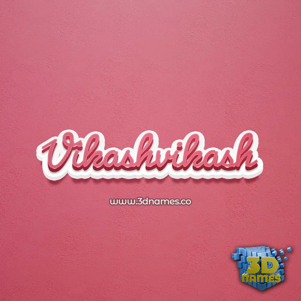 vikashvikash in Red Scribble style - 3D name wallpaper