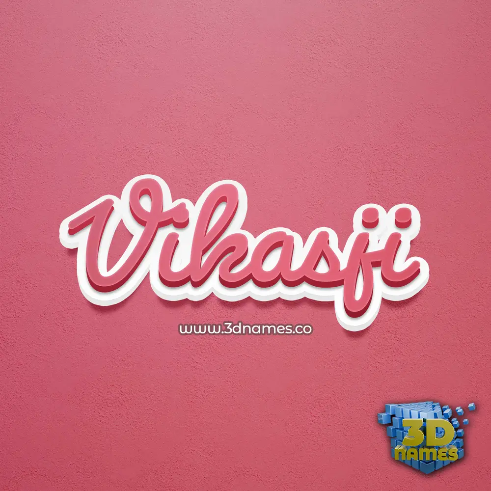 vikasji in Red Scribble style - 3D name wallpaper