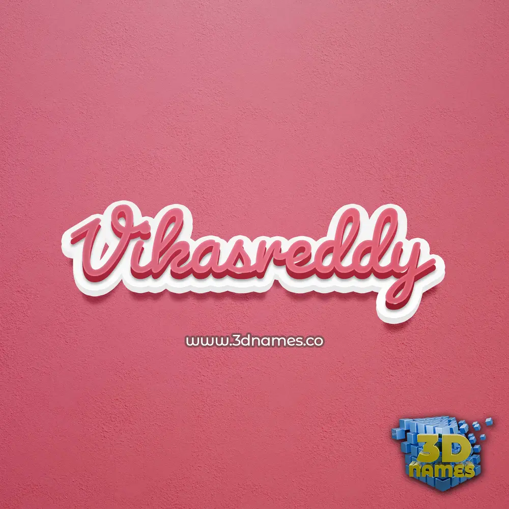 vikasreddy in Red Scribble style - 3D name wallpaper