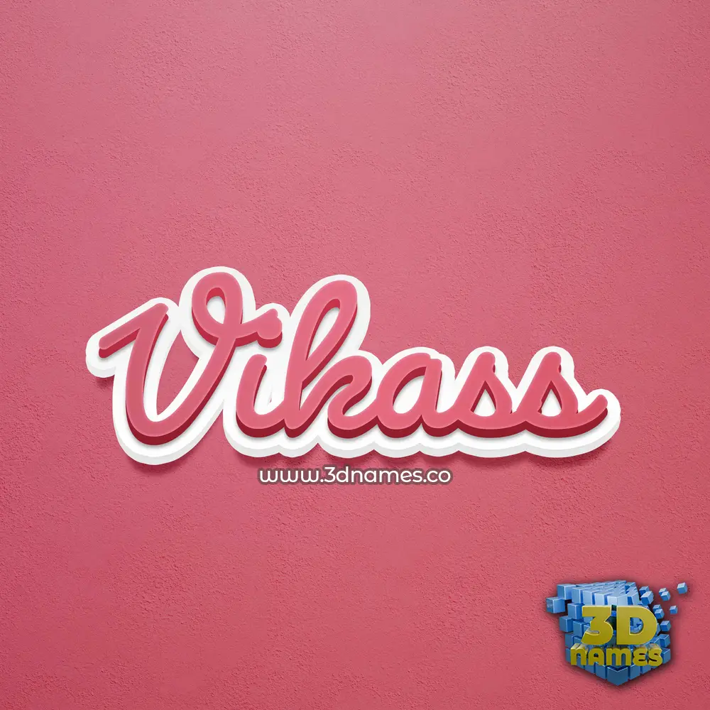 vikass in Red Scribble style - 3D name wallpaper