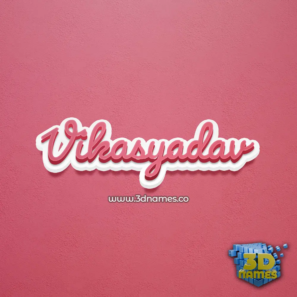 vikasyadav in Red Scribble style - 3D name wallpaper
