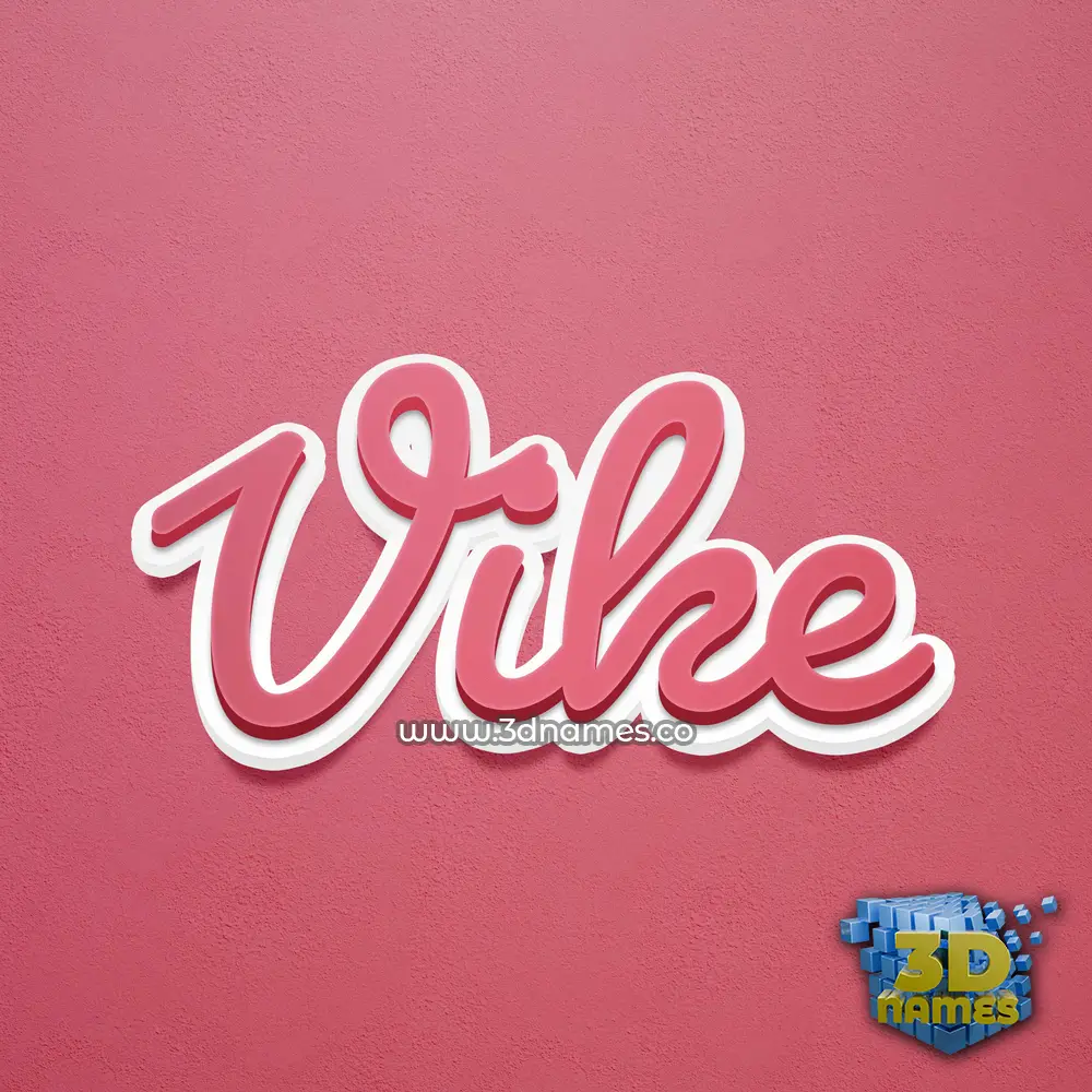 vike in Red Scribble style - 3D name wallpaper