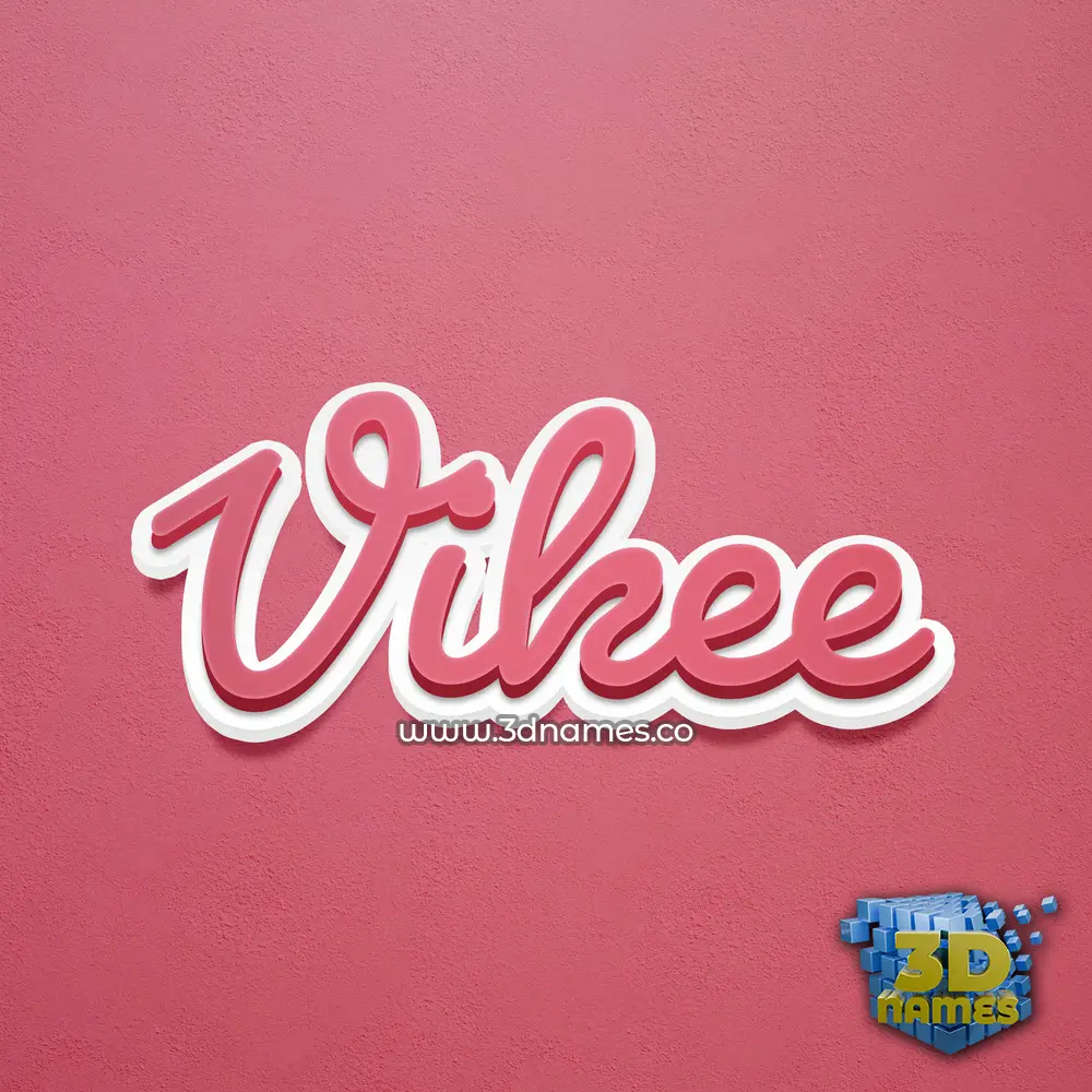 vikee in Red Scribble style - 3D name wallpaper