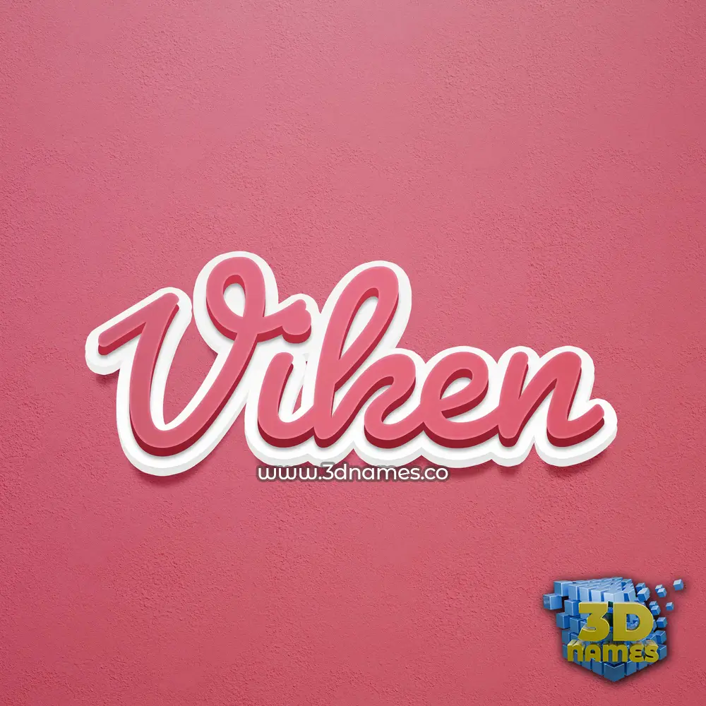 viken in Red Scribble style - 3D name wallpaper