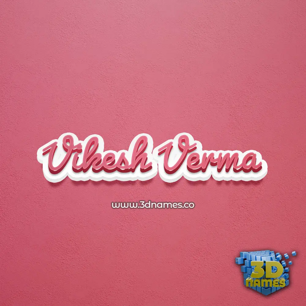vikesh verma in Red Scribble style - 3D name wallpaper