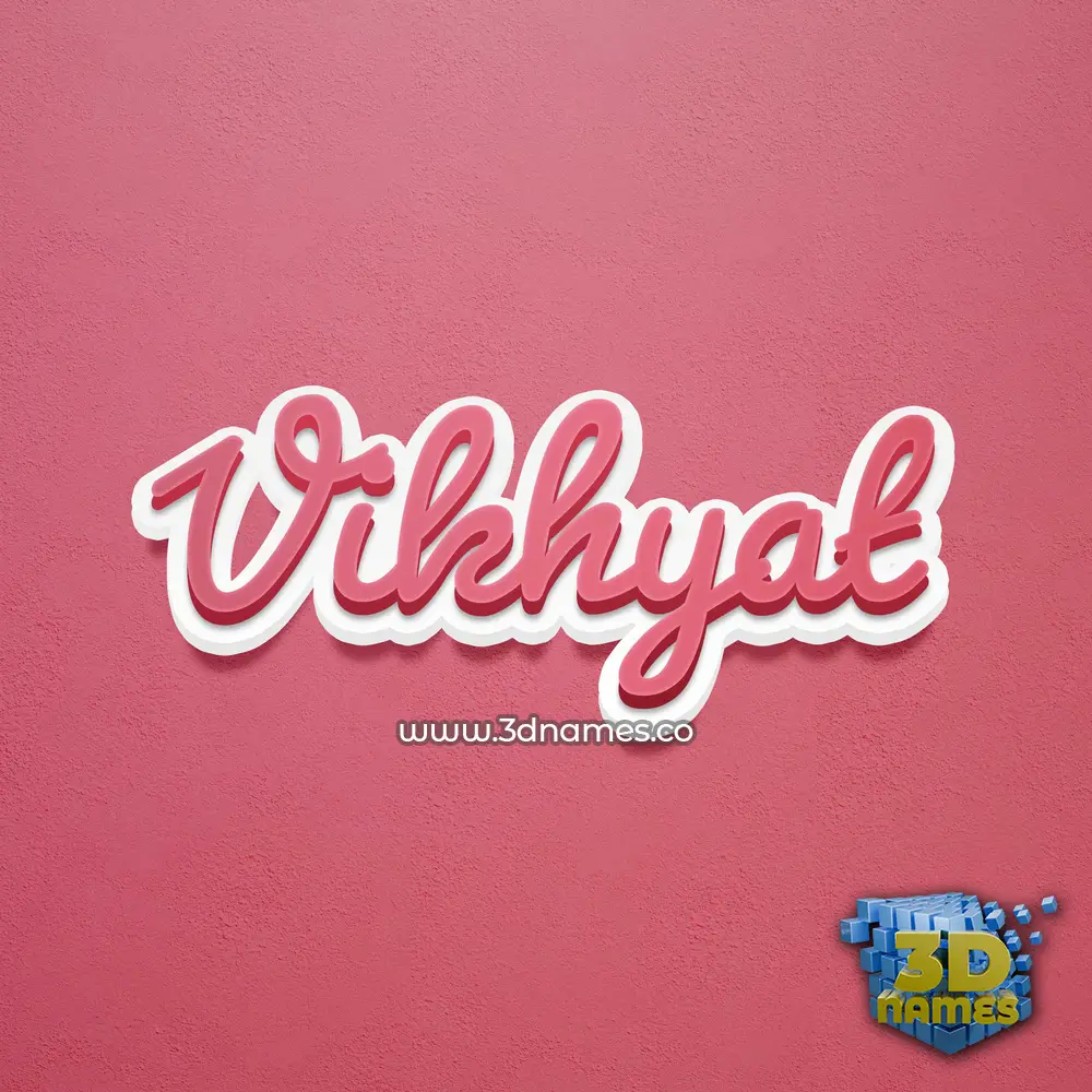 vikhyat in Red Scribble style - 3D name wallpaper