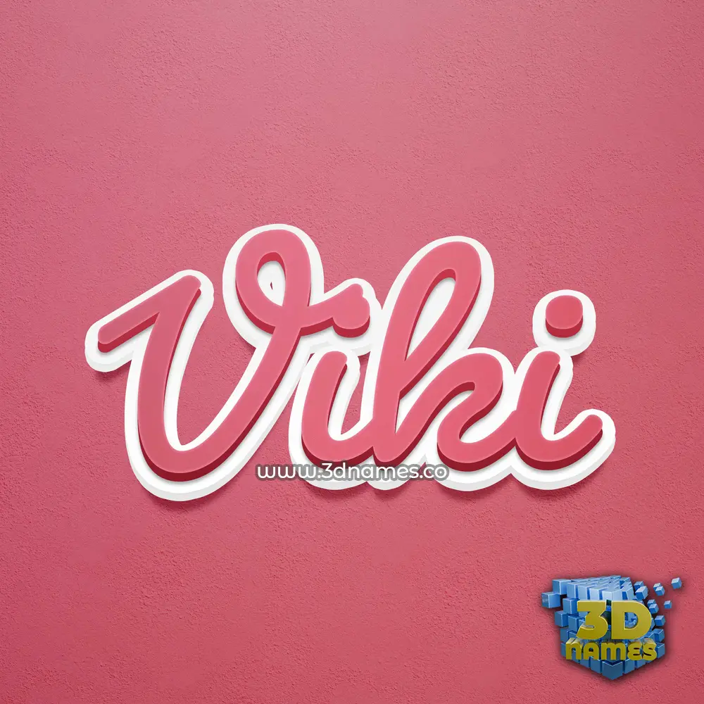 viki in Red Scribble style - 3D name wallpaper