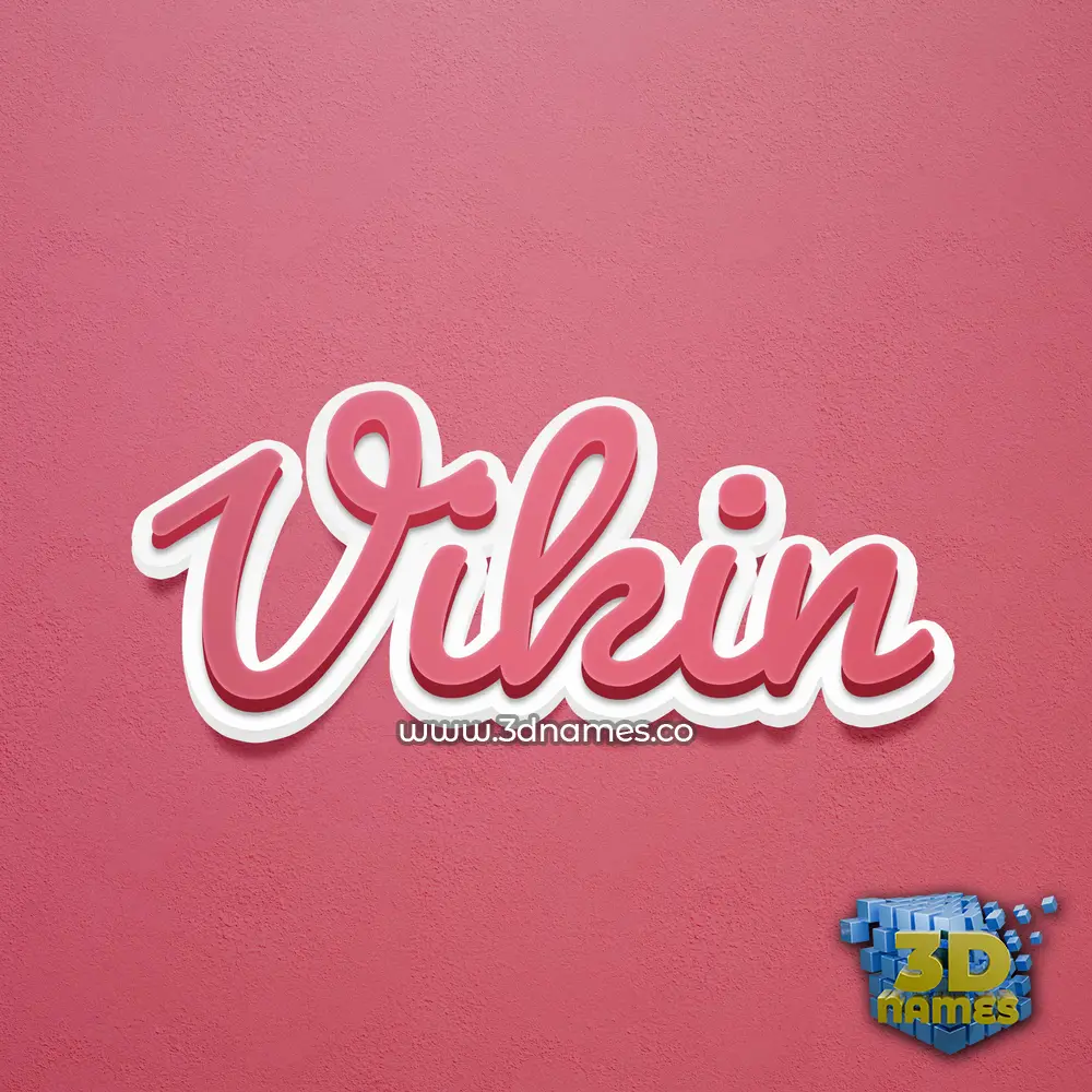 vikin in Red Scribble style - 3D name wallpaper