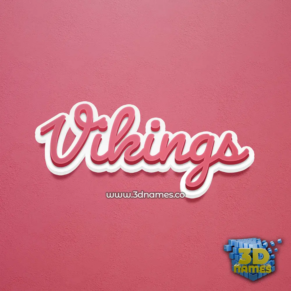 vikings in Red Scribble style - 3D name wallpaper