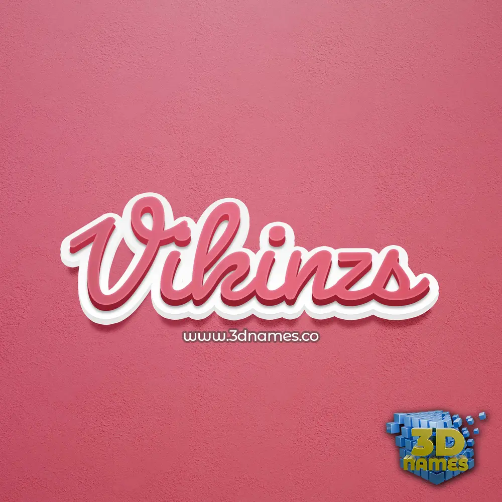 vikinzs in Red Scribble style - 3D name wallpaper