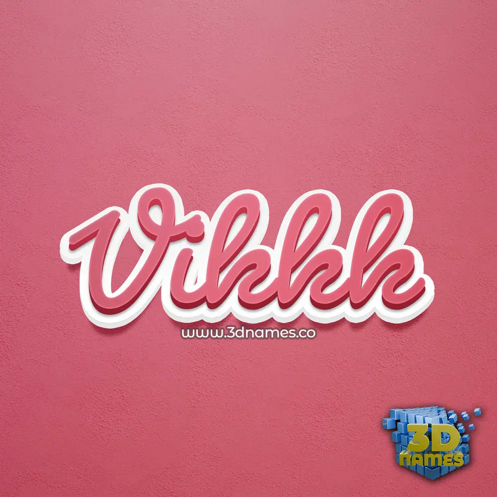 vikkk in Red Scribble style - 3D name wallpaper