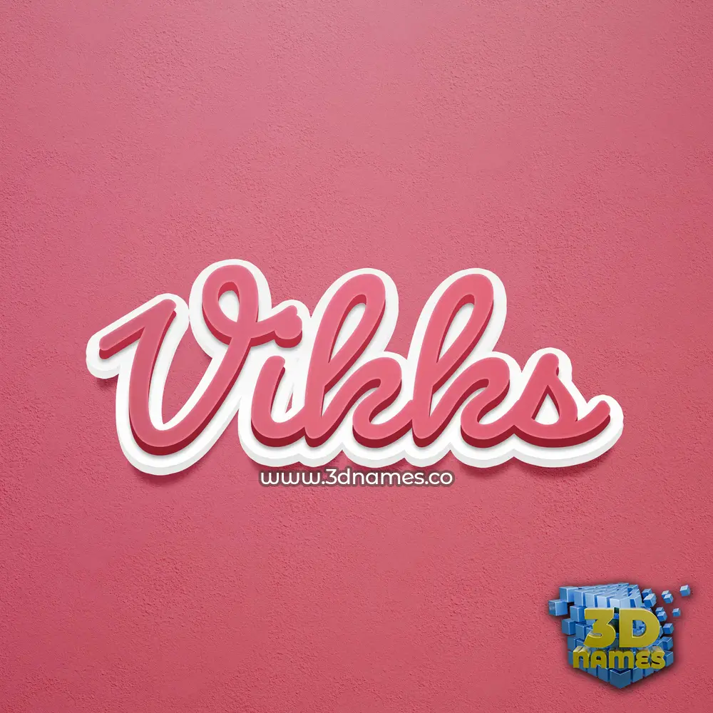 vikks in Red Scribble style - 3D name wallpaper