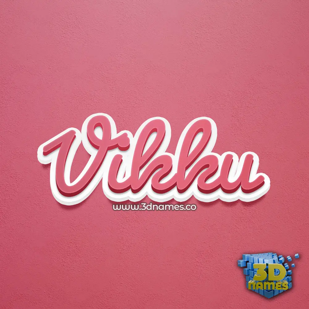 vikku in Red Scribble style - 3D name wallpaper