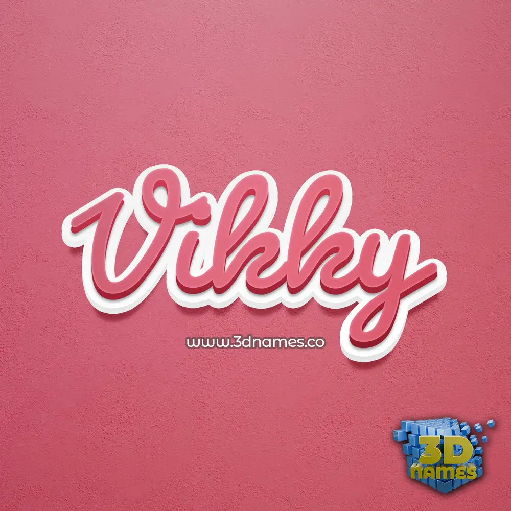vikky in Red Scribble style - 3D name wallpaper