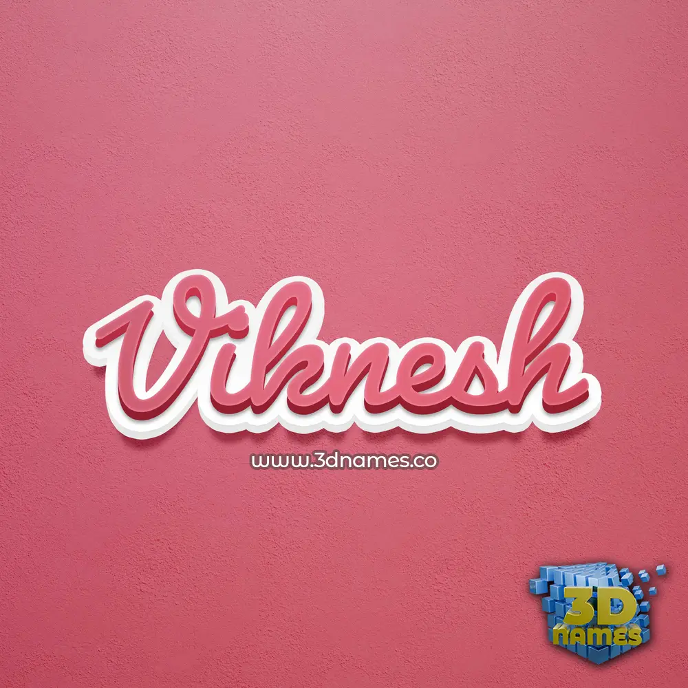 viknesh in Red Scribble style - 3D name wallpaper