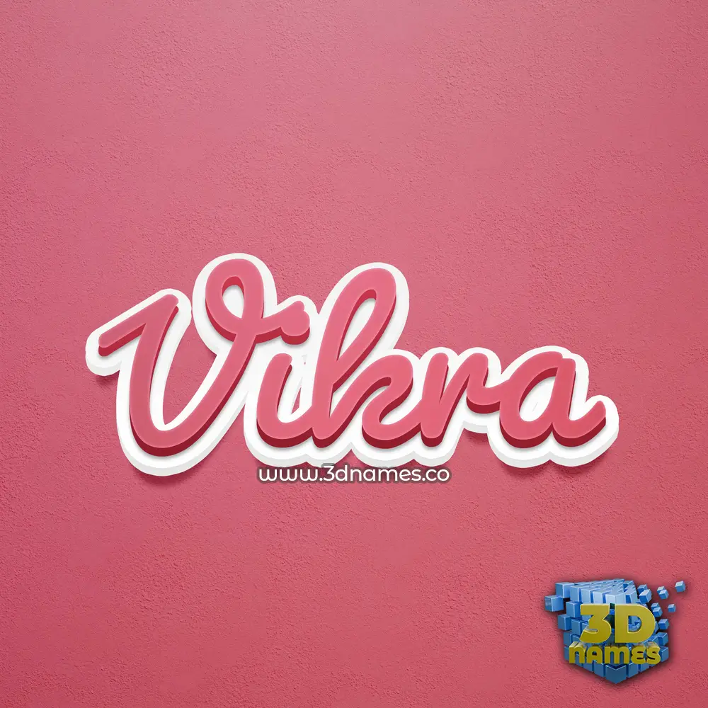 vikra in Red Scribble style - 3D name wallpaper