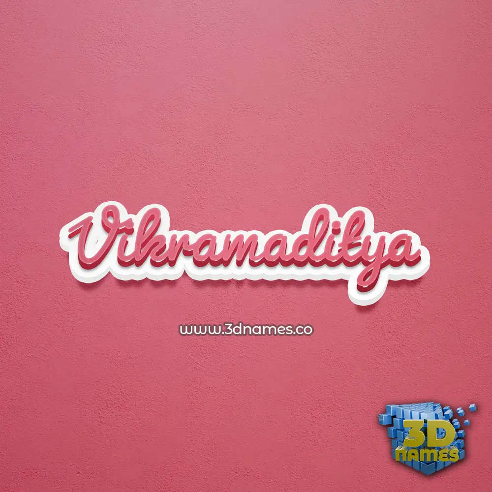 vikramaditya in Red Scribble style - 3D name wallpaper