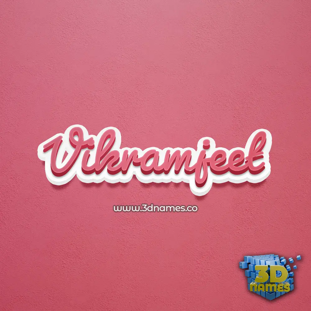 vikramjeet in Red Scribble style - 3D name wallpaper