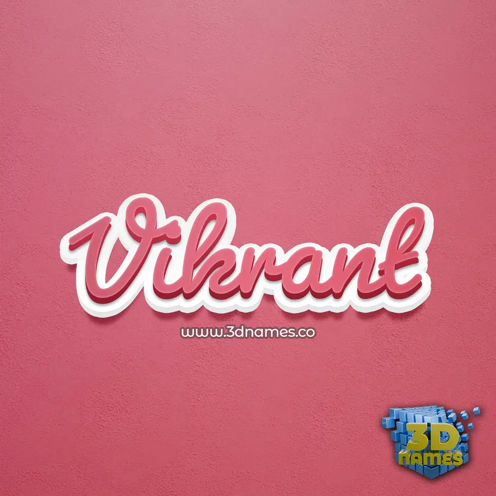 vikrant in Red Scribble style - 3D name wallpaper