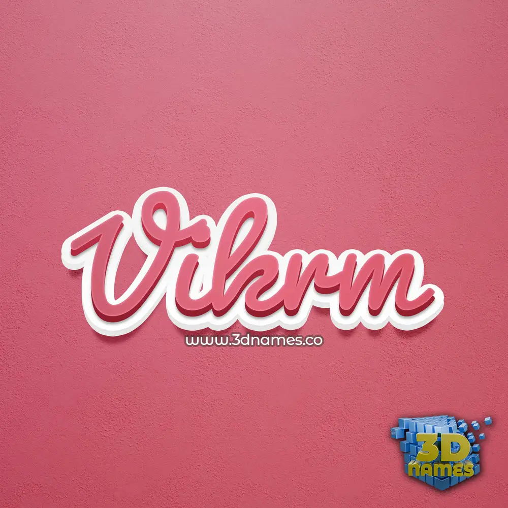 vikrm in Red Scribble style - 3D name wallpaper