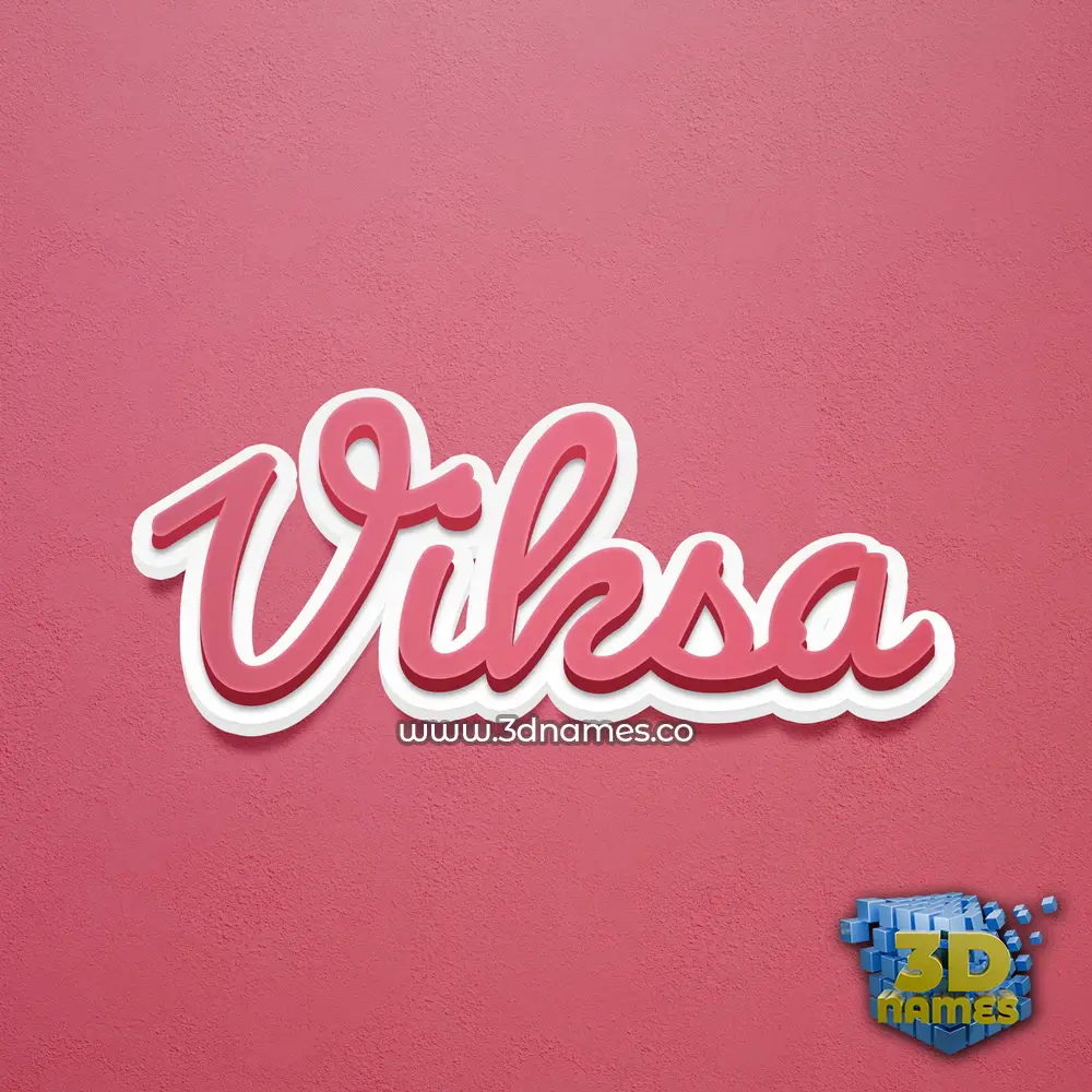 viksa in Red Scribble style - 3D name wallpaper
