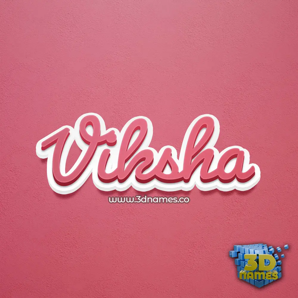 viksha in Red Scribble style - 3D name wallpaper