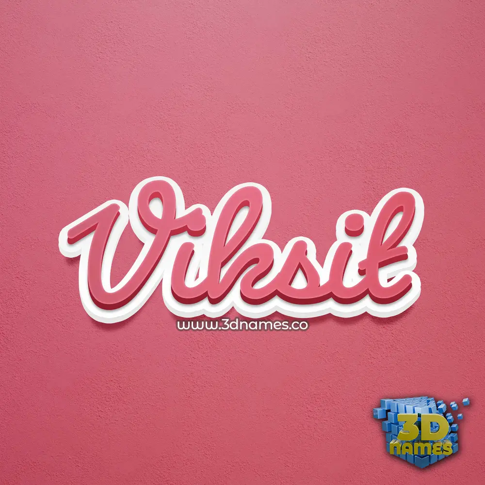 viksit in Red Scribble style - 3D name wallpaper