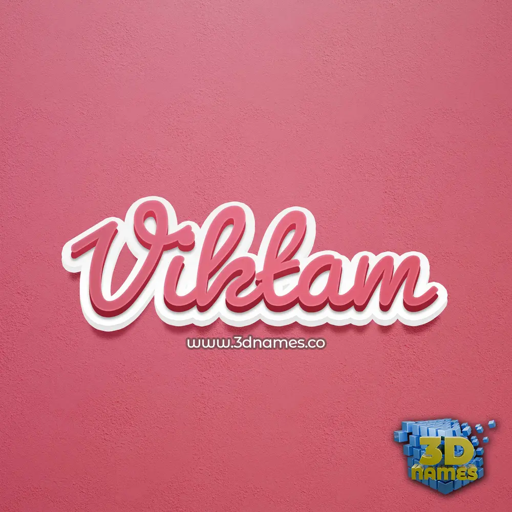 viktam in Red Scribble style - 3D name wallpaper