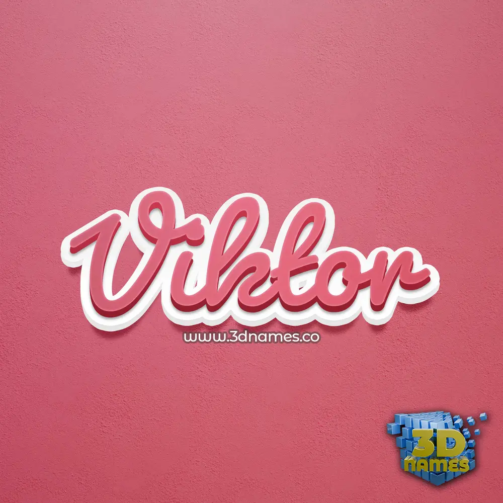 viktor in Red Scribble style - 3D name wallpaper