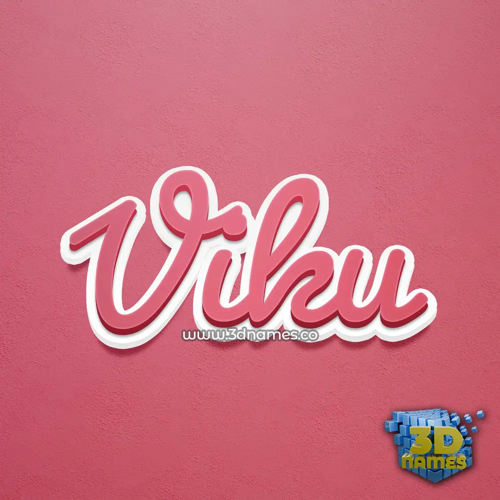 viku in Red Scribble style - 3D name wallpaper