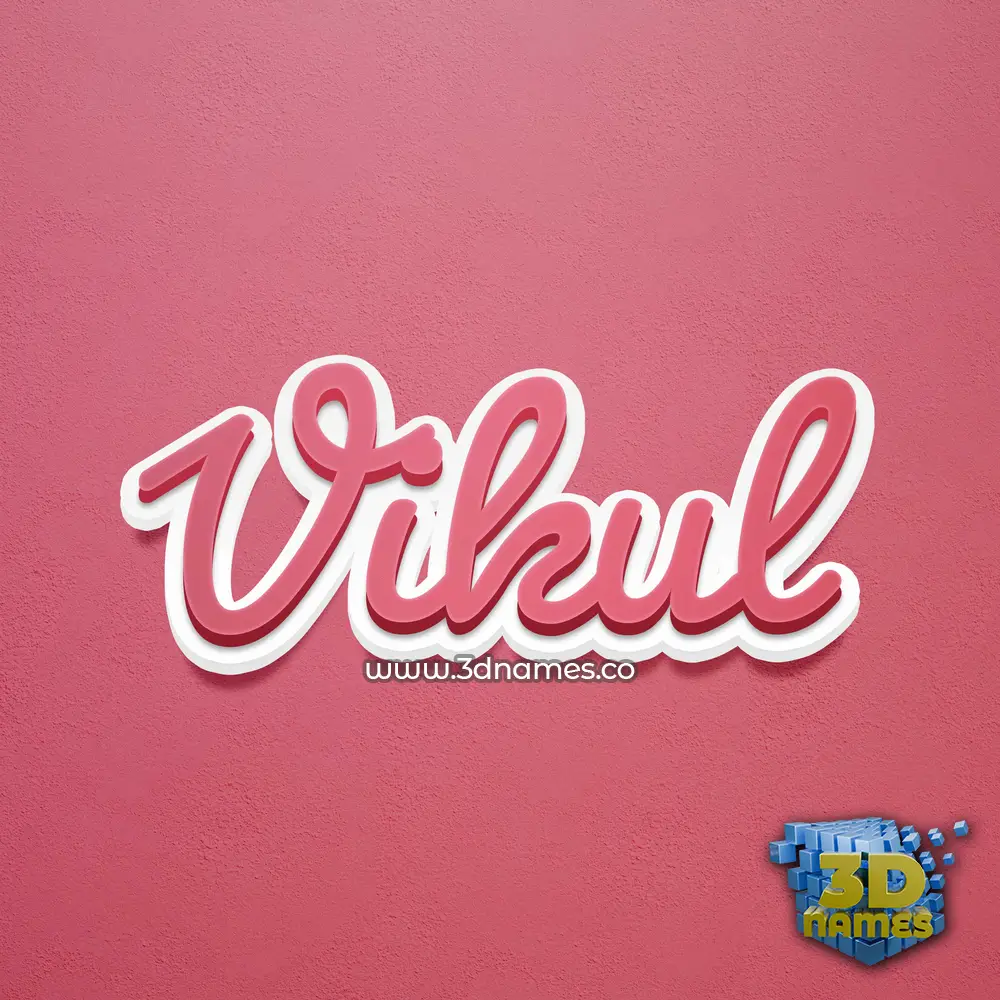 vikul in Red Scribble style - 3D name wallpaper