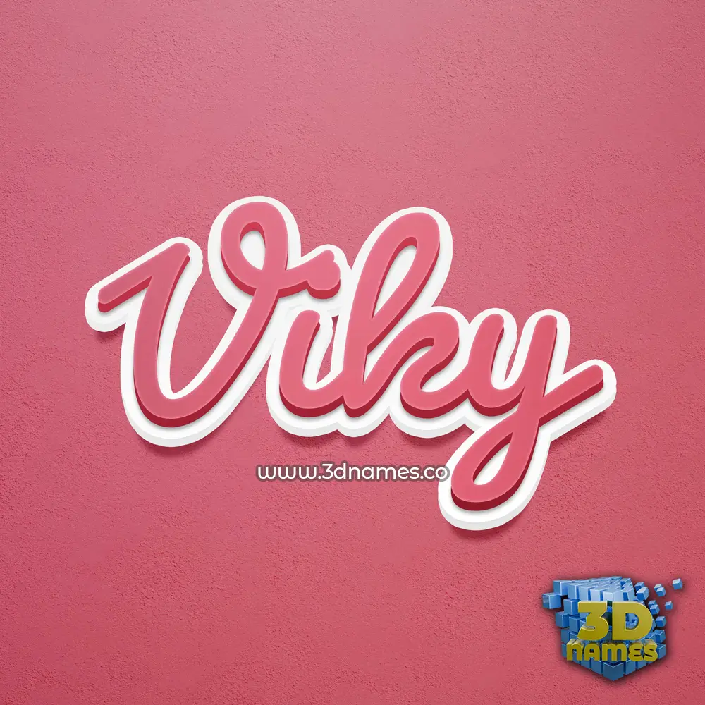 viky in Red Scribble style - 3D name wallpaper