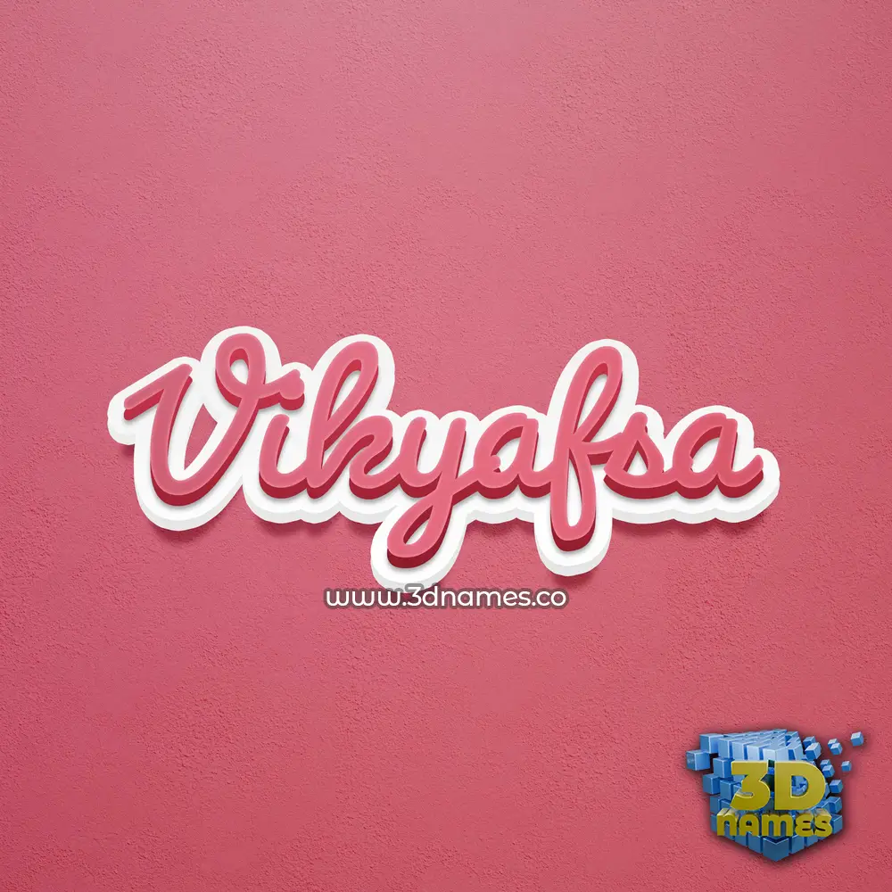 vikyafsa in Red Scribble style - 3D name wallpaper