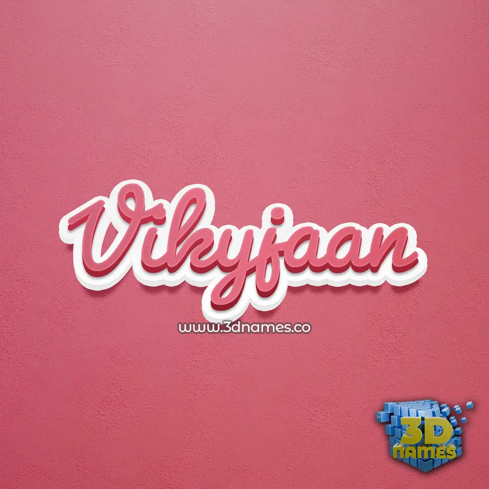 vikyjaan in Red Scribble style - 3D name wallpaper