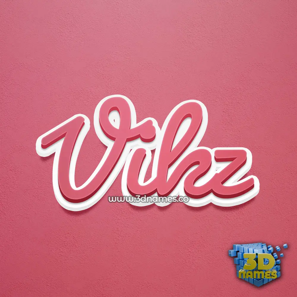 vikz in Red Scribble style - 3D name wallpaper