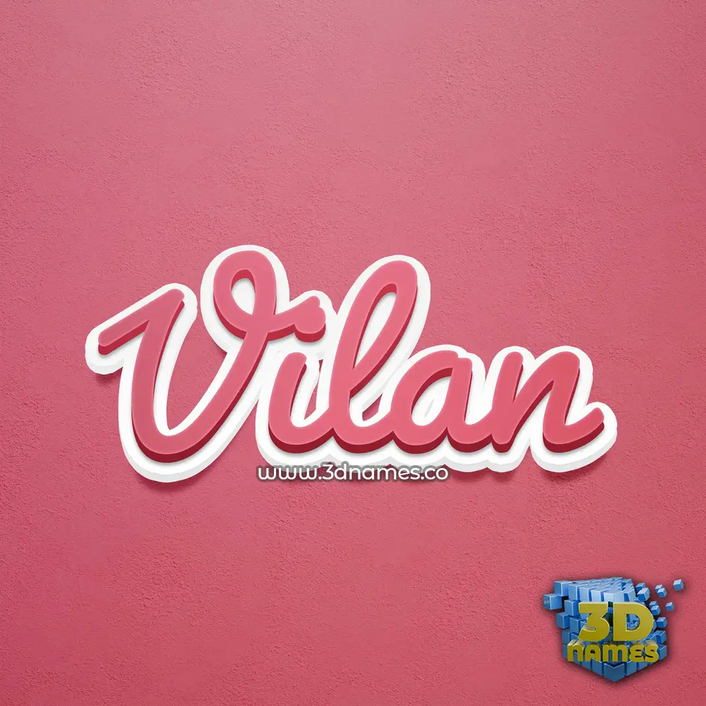 vilan in Red Scribble style - 3D name wallpaper