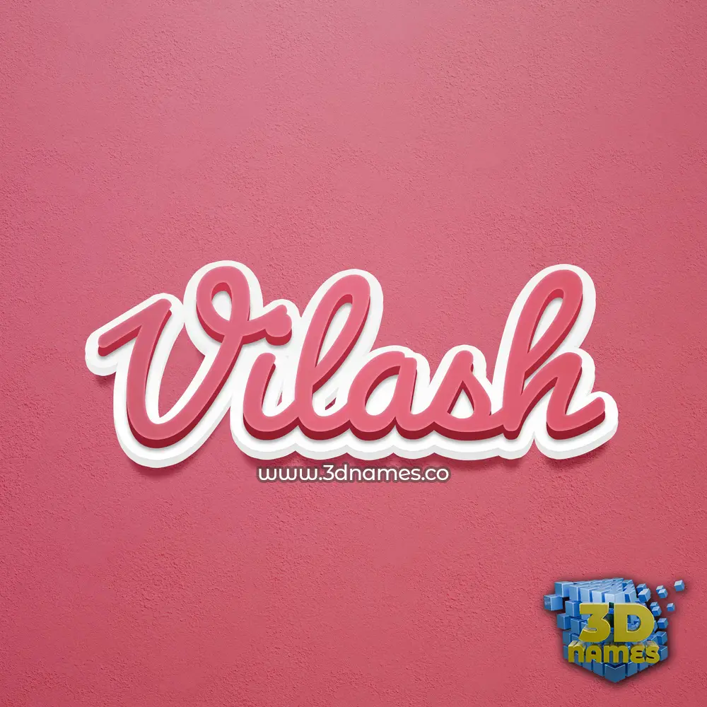 vilash in Red Scribble style - 3D name wallpaper