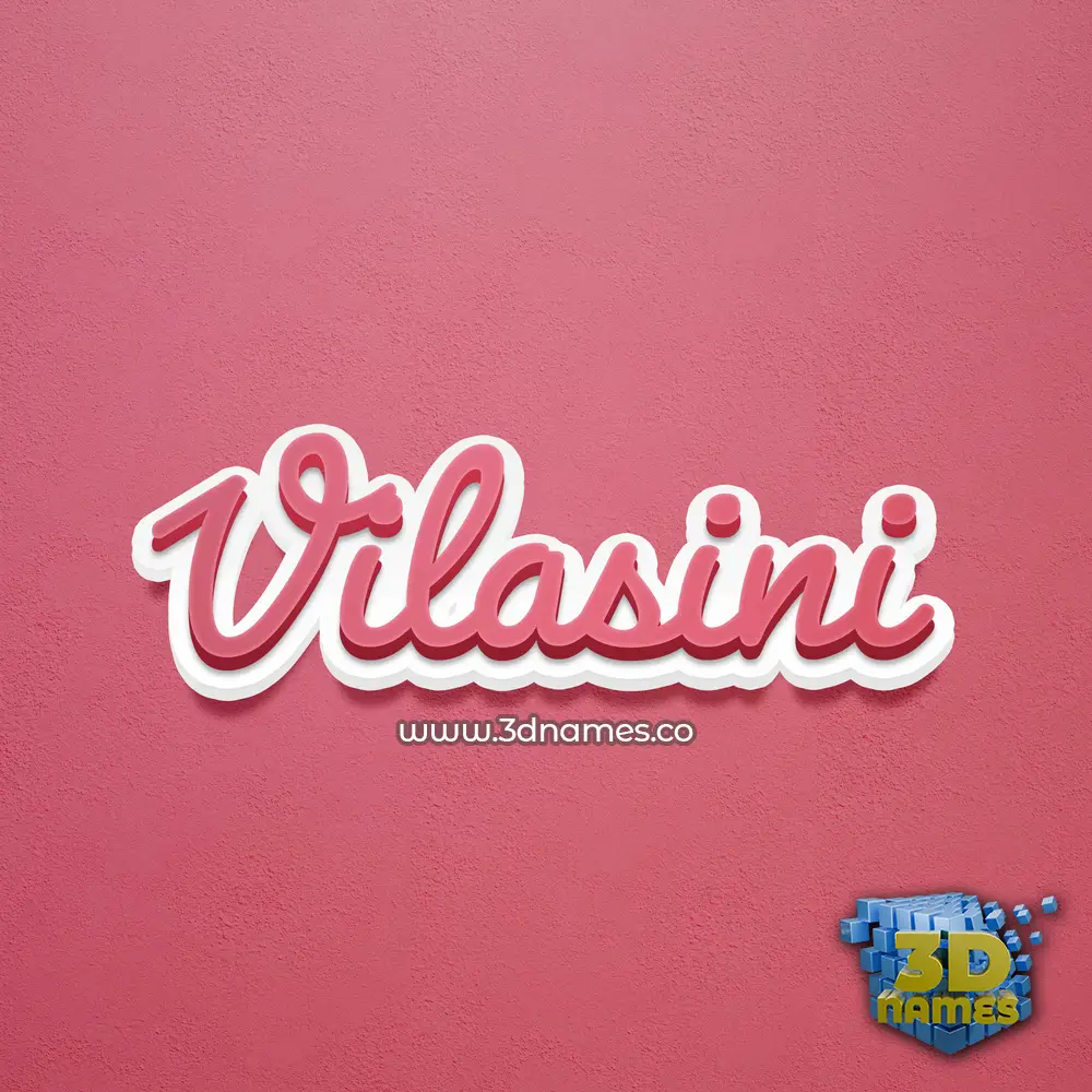 vilasini in Red Scribble style - 3D name wallpaper