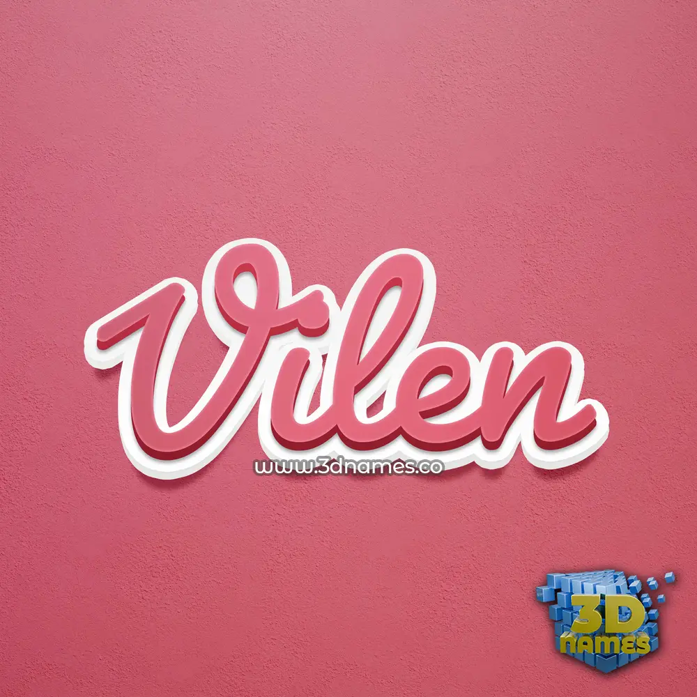 vilen in Red Scribble style - 3D name wallpaper